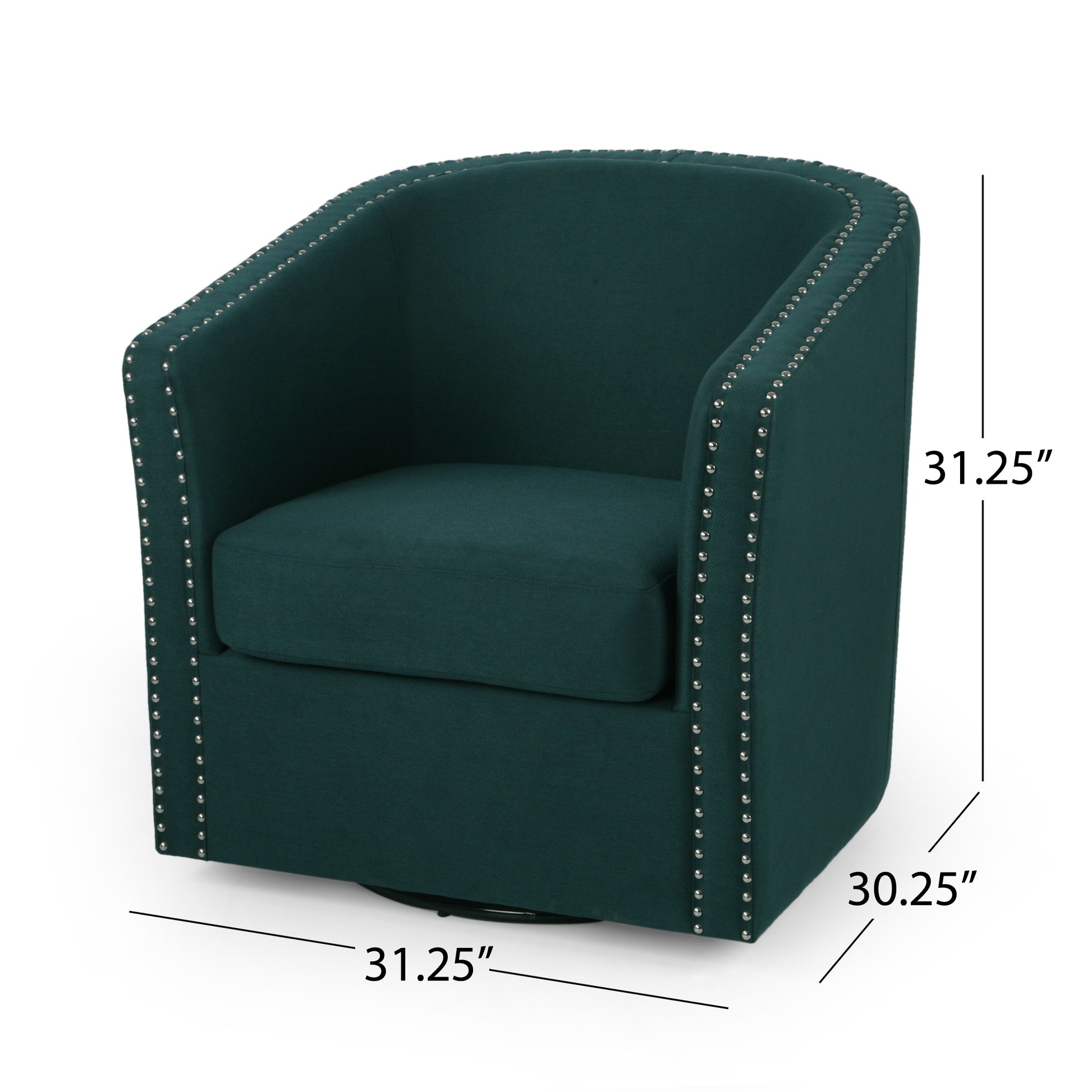Swivel Chair Green Fabric