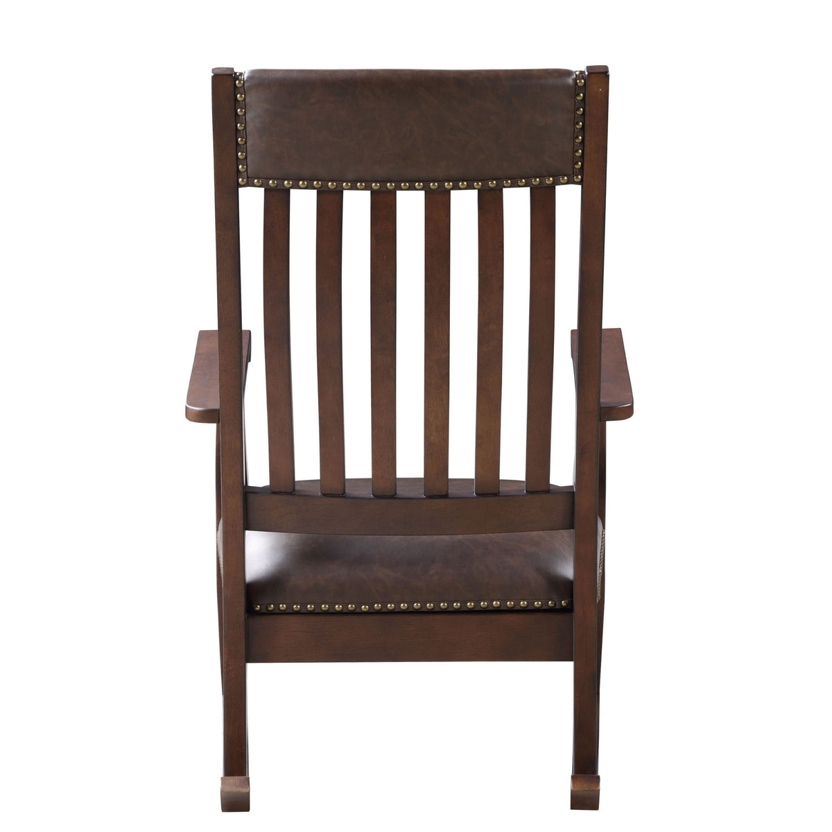 Classic Brown Rocking Chair Brown And Walnut Rocking Chair With Trim Solid Walnut Brown Primary Li