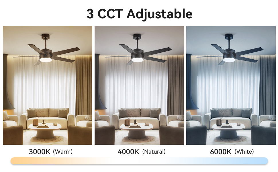 Modern Ceiling Fan With Light And Remote Control, 52 Inch Airflow Cool Airflow Warm, 5 Reversible Blades, Dimmable Led Light,For Living Room And Bedroom Black Modern Plywood