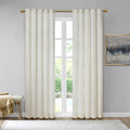 Room Darkening Metallic Printed Poly Velvet Rod Pocket Back Tab Window Panel Pair White Polyester