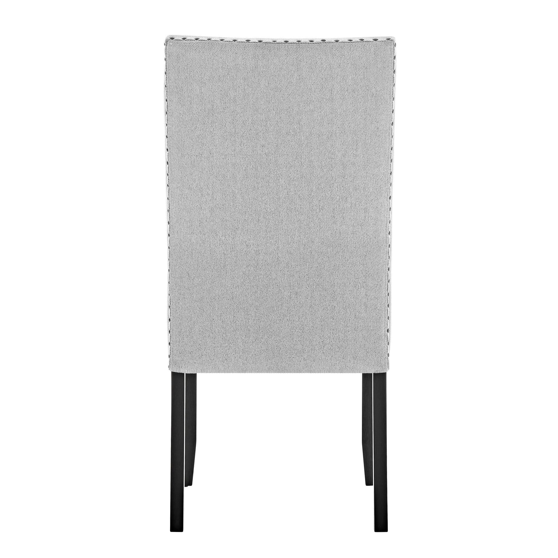 Modern Look 2Pc Light Gray Finish Side Chair Fabric Full Back Upholstered Seat Trim Accent Dining Room Wooden Furniture Gray Dining Room Contemporary,Modern Side Chair Set Of 2 Wood