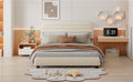 Queen Size Velvet Upholstered Platform Bed,Solid Frame And Stylish Curve Shaped Design, Beige Queen Beige Velvet