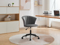 Home Office Chair, Velvet Fabric Swivel Flower Shape Computer Desk Chair For Home Office Or Bedroom Grey Black Foam Polyester Blend
