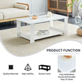 A Modern And Practical White Coffee Table. The Double Layered Coffee Table Is Made Of Mdf Material,. Suitable For Living Room, Bedroom, And Study.Ct 16 White Mdf