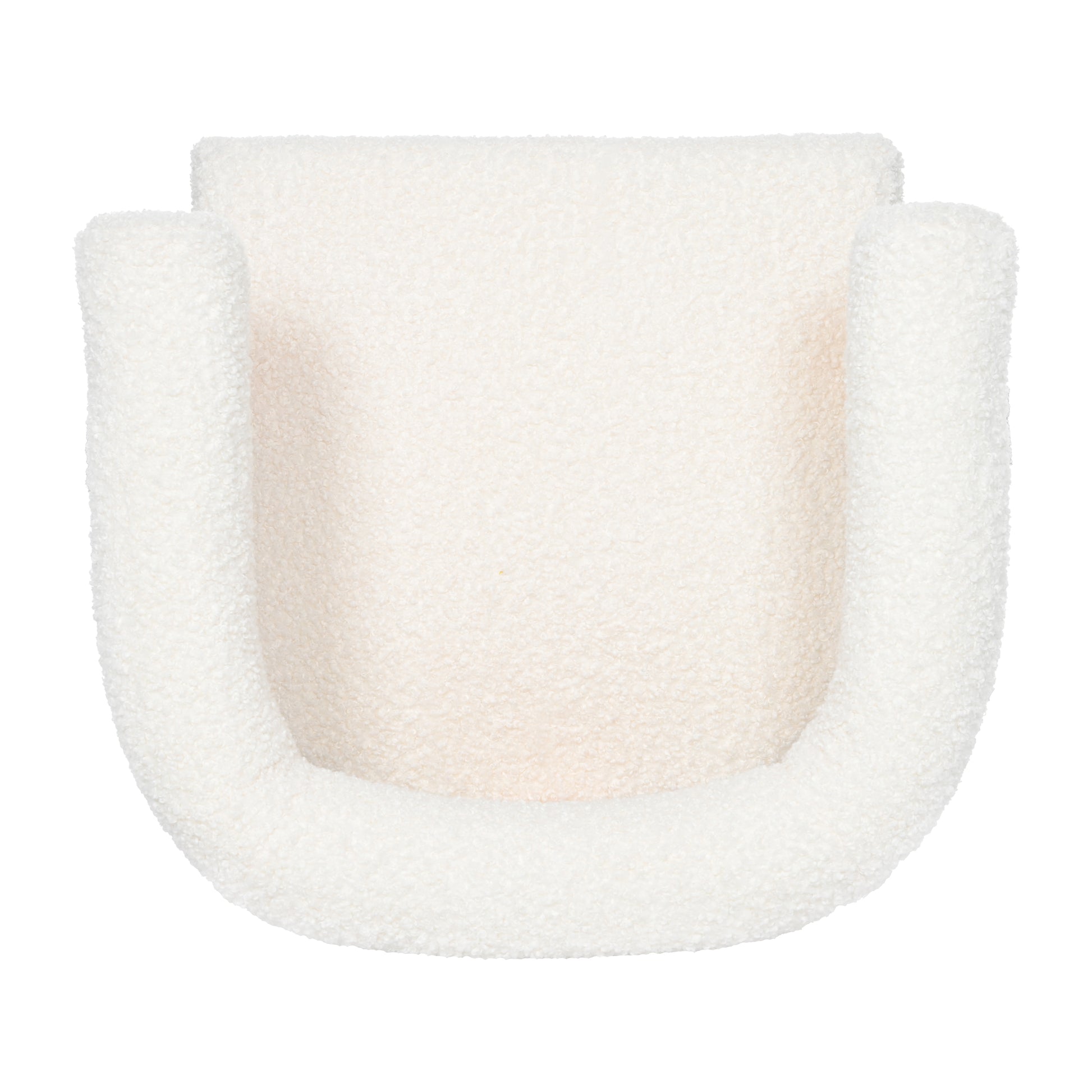 Mid Century Modern Barrel Accent Chair, Upholstered Kitchen & Dining Room Chairs With Arms, Teddy Velvet Boucle Accent Chairs Side Chairs For Kitchen Living Room Bedroom, White White Teddy