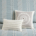3 Piece Cotton Jacquard Comforter Set Aqua King Cal King King Aqua Cotton