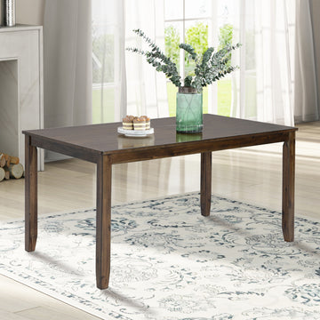 Wooden Dining Rectangular Table, Kitchen Table For Small Space, 4 Person Dining Table, Walnutonly The Table Walnut Seats 4 Gray Dining Room Acacia Rectangular Acacia Wood