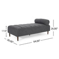 Chaise Lounge Charcoal Fabric