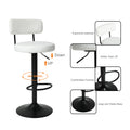 Modern Bar Stools Set Of 2,Curved Backrest Upholstered Counter Height Bar Stools,Adjustable Bar Stool 24.5