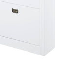 Bailey White High Gloss Shoe Cabinet With 4 Drawers Freestanding White Primary Living Space Drawers Included Modern Wood Metal