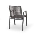 Outdoor Modern Aluminum Dining Chair With Rope Seat Set Of 2 , Gray And Dark Gray Dark Grey Aluminium