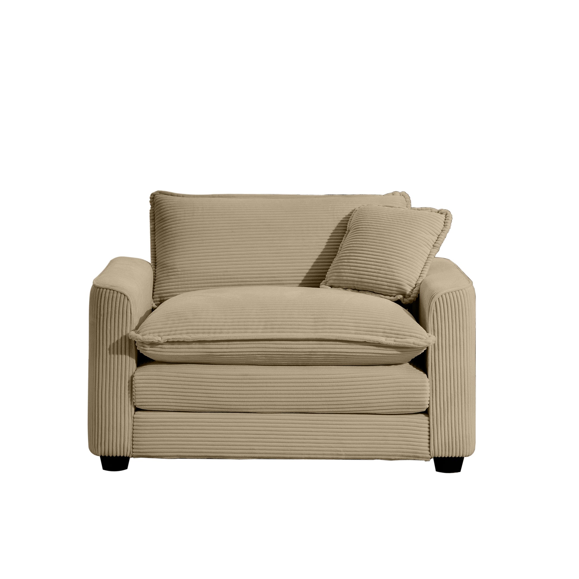 Tan Corduroy Fabric, Comfortable Single Chair Deep Seat Sofa With One Pillow, Suitable For Living Room And Bedroom, Club Multiple Occasions Tan Corduroy 1 Seat