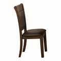 Fabric Side Chair With Flared Backrest And Padded Seat, Set Of 2, Brown Brown Wood Fabric