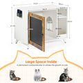 Litter Box Enclosure,Modern Hidden Cat Litter Box Enclosure Furniture With Scratching Pad For Living Room, White Vintage Color Door Frame White Vintage Particle Board