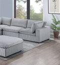 Dark Gray Color 6Pc Modular Sectional Set Corduroy Upholstery Couch 3X Corner Wedge 2X Armless Chairs 1X Ottoman Living Room Furniture Dark Gray Primary Living Space Cushion Back Contemporary,Modern