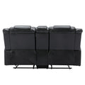 2 Seater Home Theater Recliner Manual Recliner Chair With A Storage Box And Two Cup Holders For Living Room,Bedroom, Black Old Sku:Pp302954Aab Black Foam Pu Leather