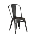 2Pc Modern Metal Dining Room Kitchen Bar Chairs Contemporary Aesthetic Finish 18 Inch Seat Height Standard Dining Distressed Black Distressed Black Dining Room Wipe Clean Square