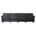 U Shaped Sectional Couch Convertible Sectional Couch With Double Chaise 6 Seat Sectional Sofa For Living Room Dark Gray Dining Room Fabric 6 Seat