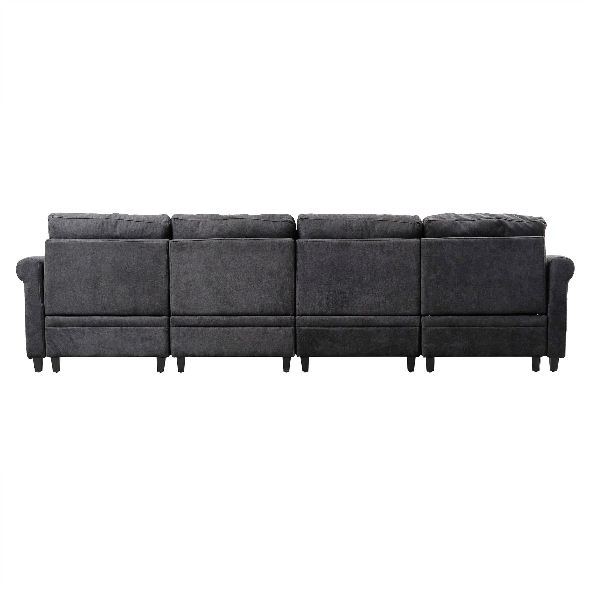 U Shaped Sectional Couch Convertible Sectional Couch With Double Chaise 6 Seat Sectional Sofa For Living Room Dark Gray Dining Room Fabric 6 Seat