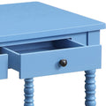 Blue 2 Drawer Writing Desk Blue Writting Desk Office Traditional Rubberwood Rectangular Drawers Desk Wood