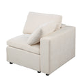 Modular Sectional Sofa Set, Right Facing Armchair,Chenille, Beige Beige Fabric 1 Seat