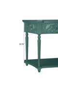 1 Drawer End Table,Side Table,Elegant Carved 1 Drawer End Table For Living Room Bed Room Study Entryway Dark Green American Design Mdf