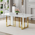 Modern Minimalism And Luxurious White Rectangular Patterned Dining Table. The Computer Desk. The Game Table. Dining Tables Are Used In The Dining Room, Living Room, Terrace And Kitchen 67 *36 *30