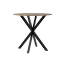 31.5 Inch Round Dining Table, Small Circle Kitchen Table With Metal Black Legs For 2 4 People,Modern Dining Room Table, Brown Only Table Rustic Brown Seats 4 Freestanding Round Mdf