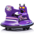 12V Kids Ride On Bumper Car W Parents Control,Rotate 360 Degrees,Two Handed Switch For Direction Control,Bumper Strip,Light Belt,Mp3 Music,Bluetooth,Provide A Speed Of 0.75Mph For Kids Of 2 5 Purple