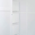 Full Size Loft Bed With Wardrobe,Desk And Shelves,White White Mdf Lvl