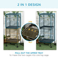 Pawhut Large Bird Cage With 1.7 Ft. Width For Wingspan, Bird Aviary Indoor With Multi Door Design, Fit For A Canary, Finch, Conure, 55