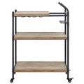 Oak And Sandy Black 2 Shelf Serving Cart - Oak