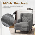 Upholstered Accent Chair Tufted Armchair For Living Room And Bedroom, Dark Grey Dark Grey Birch Foam Teddy