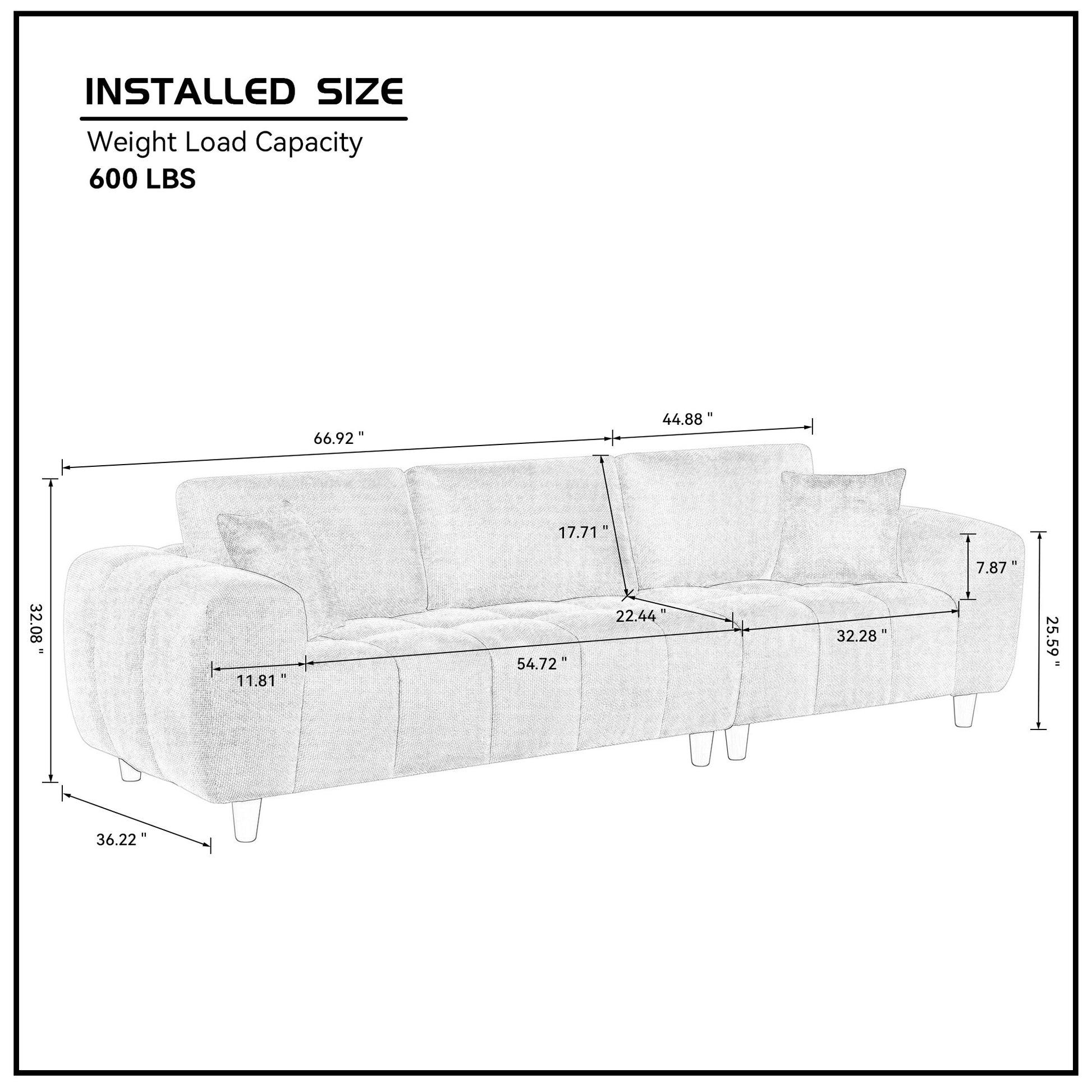 Convertible Sectional Sofa Couch, More Comfy L Shaped Sofa With Fabric Couch,Modern Design Marshmallow Sofa For Living Room And Office,Caramel Without Ottman Caramel Wood Fabric 3 Seat