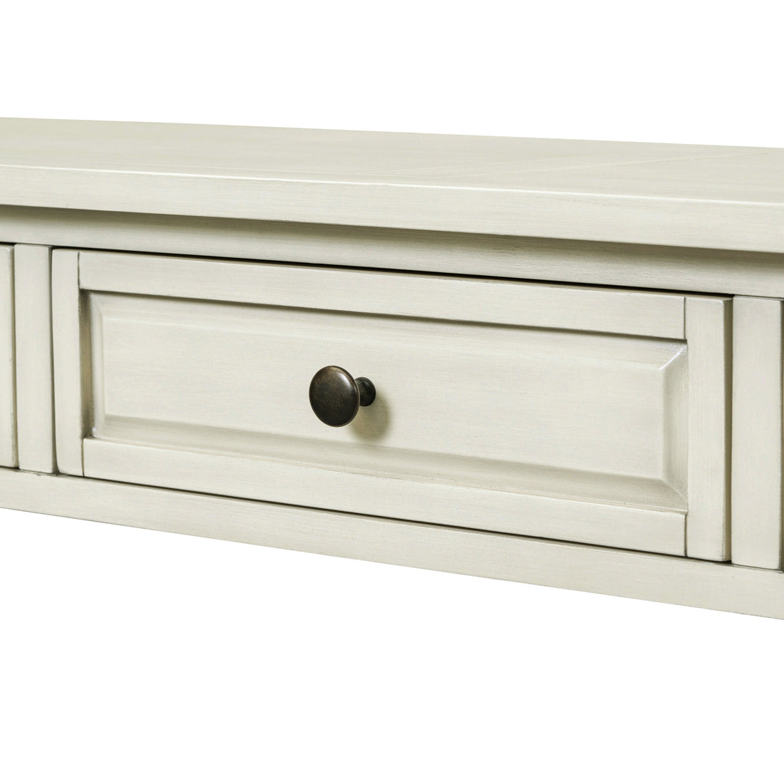 Console Table 63" Long Console Table With Drawers And Shelf For Entryway, Hallway, Living Room Antique White, Old Sku: Wf193795Aak Antique White Solid Wood