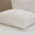 3 Piece Tufted Cotton Chenille Palm Comforter Set Off White King Cal King King Off White Cotton