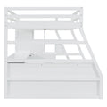 Full Size Loft Bed With 7 Drawers 2 Shelves And Desk White Full White Plywood