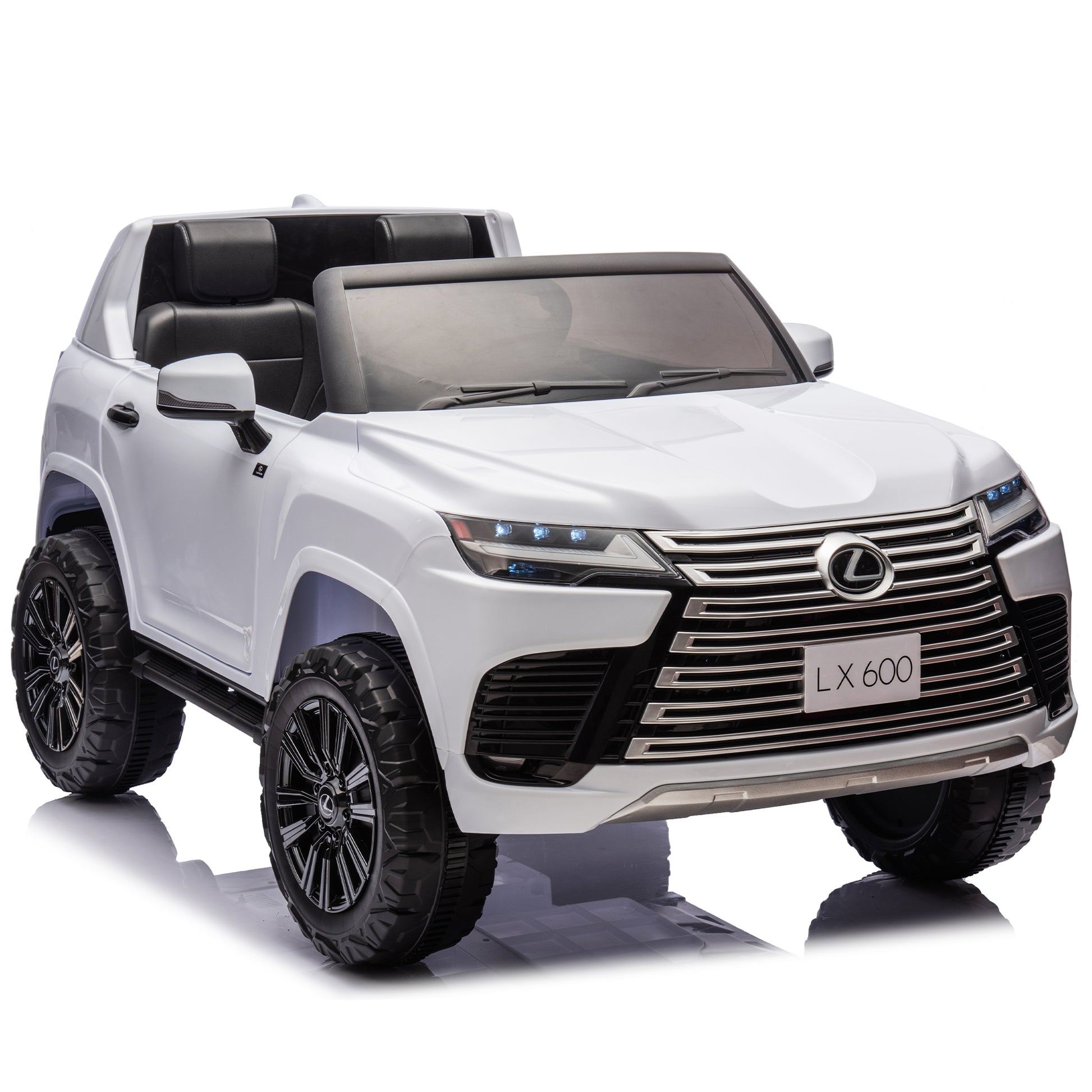 Licensed Lexus Lx600 24V Two Seater Kids Ride On Car W Parents Control,Seat Width 20 Inches,2Wd,Four Wheel Suspension,Bluetooth,Mp3,Music,Adjustable Volume,Power Display,Speeds 1.86 3.11Mph For Kids. White Polypropylene