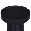 Glam 16 In. Solid Wood Round Pedestal End Side Table, Living Room Sofa Side Accent Table, Black Black Primary Living Space Industrial Freestanding Mango Coffee & End Tables Round Solid Wood Pedestal