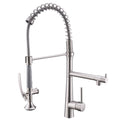 Heavy Duty Commercial Style Kitchen Sink Faucet, Single Handle Pre Rinse Spring Sprayer Kitchen Faucets, High Arc Pull Down Brushed Nickel Kitchen Faucet Brushed Nickel Kitchen Contemporary Ceramic Brass