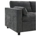 86.5''Chenille Sectional Sofa With Storage Pockets, 5 Seat U Shaped Sleeper Couch Set,2 Pic Free Combination,Convertible Sofa Bed With Ottoman For Living Room,Apartment,3 Colors Dark Grey Chenille 5 Seat