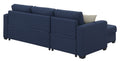 Pensole Blue Reversible Pop Up Sleeper Sectional Blue Foam Solid Wood 3 Seat