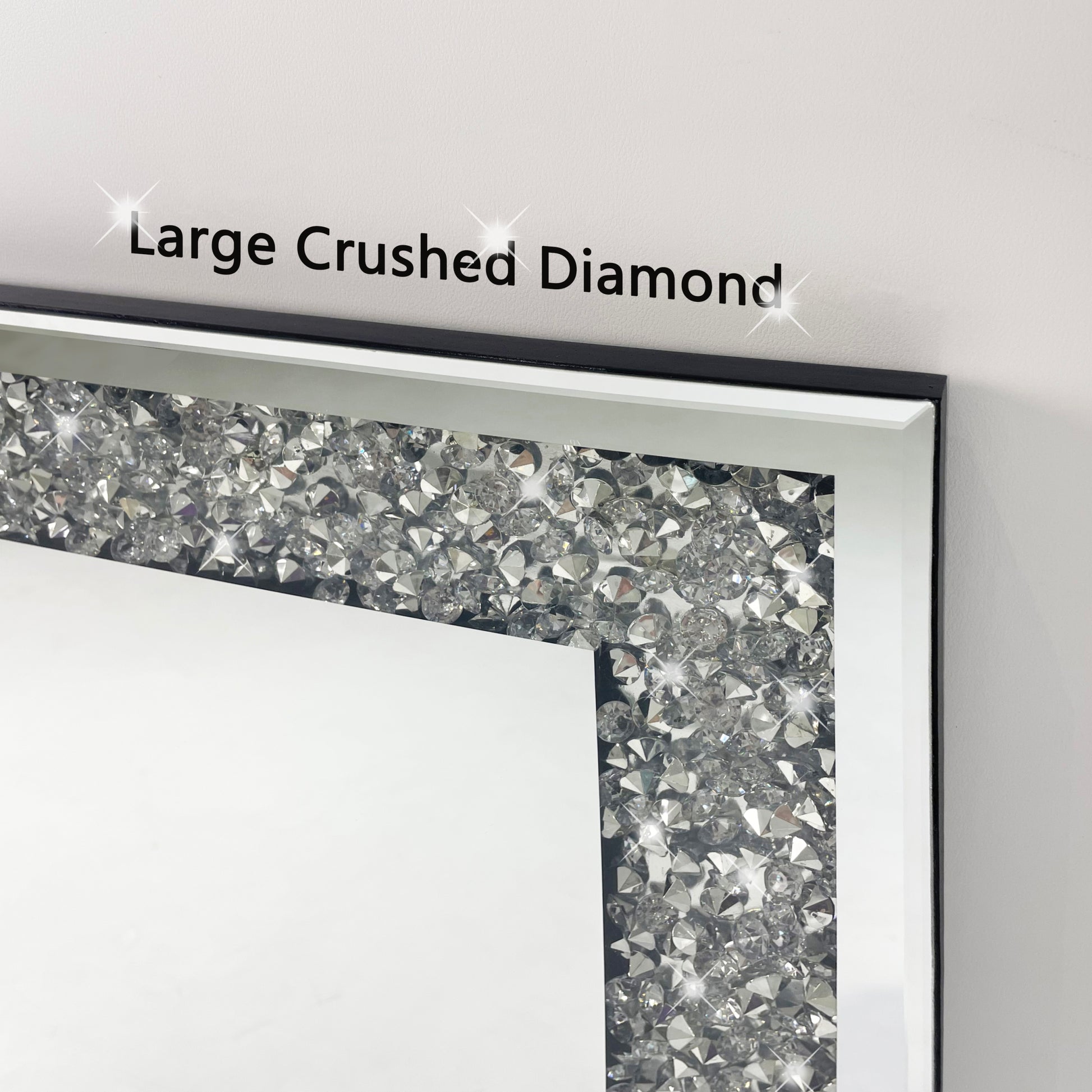 Large Wall Mounted Silver Decorative Rectangular Wall Mirror For Home, Living Room, Bedroom, Entryway 91*61Cm Silver Mdf Glass