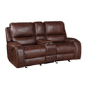 Keily Manual Reclining Glider Loveseat Dark Brown Dark Brown Faux Leather 2 Seat