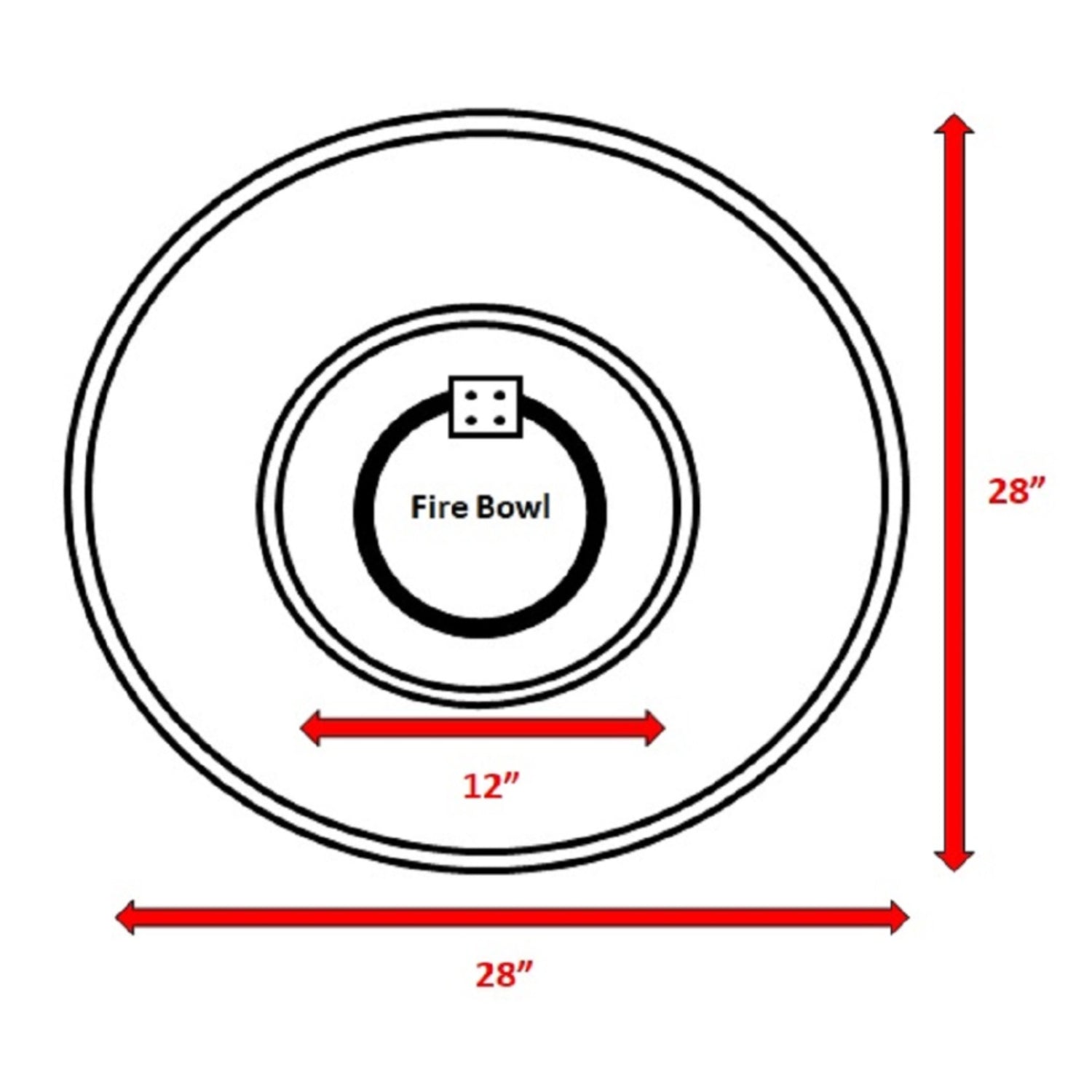 9'' H X 28'' W Fiber Reinforced Concrete Outdoor Fire Pit Stone Gray Garden & Outdoor Modern Stone Concrete