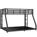 Metal Full Xl Over Queen Bunk Bed For Teens And Adults, Noise Reduced No Box Spring Needed, Black Full Xl Black Metal