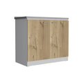 Freestanding Sink, Double Door Cabinet, Two Shelves, White Light Oak Multicolor Solid Wood Mdf Engineered Wood