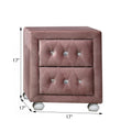 Pink 2 Drawer Nightstand Pink 2 Drawers Bedroom Rectangle Drawers Wood Fabric