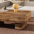 This Modern Rectangular Coffee Table Features A Stylish Wood Color, Making It An Ideal Addition To Any Living Room Or Apartment, And Measures 43.3 