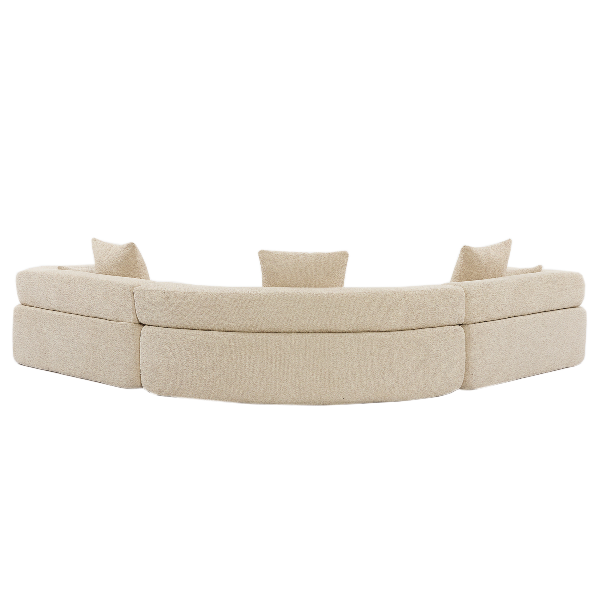 Arrived Oversized Combination Sofa,Curved Sofa,Upholstered 4 Seater Couch For Living Room, Modern Modular 3 Piece Free Combination, Semicircular Modular Sofaboucle, Khaki Khaki Polyester Primary Living Space Soft Tight Back Modern Square Arms Foam